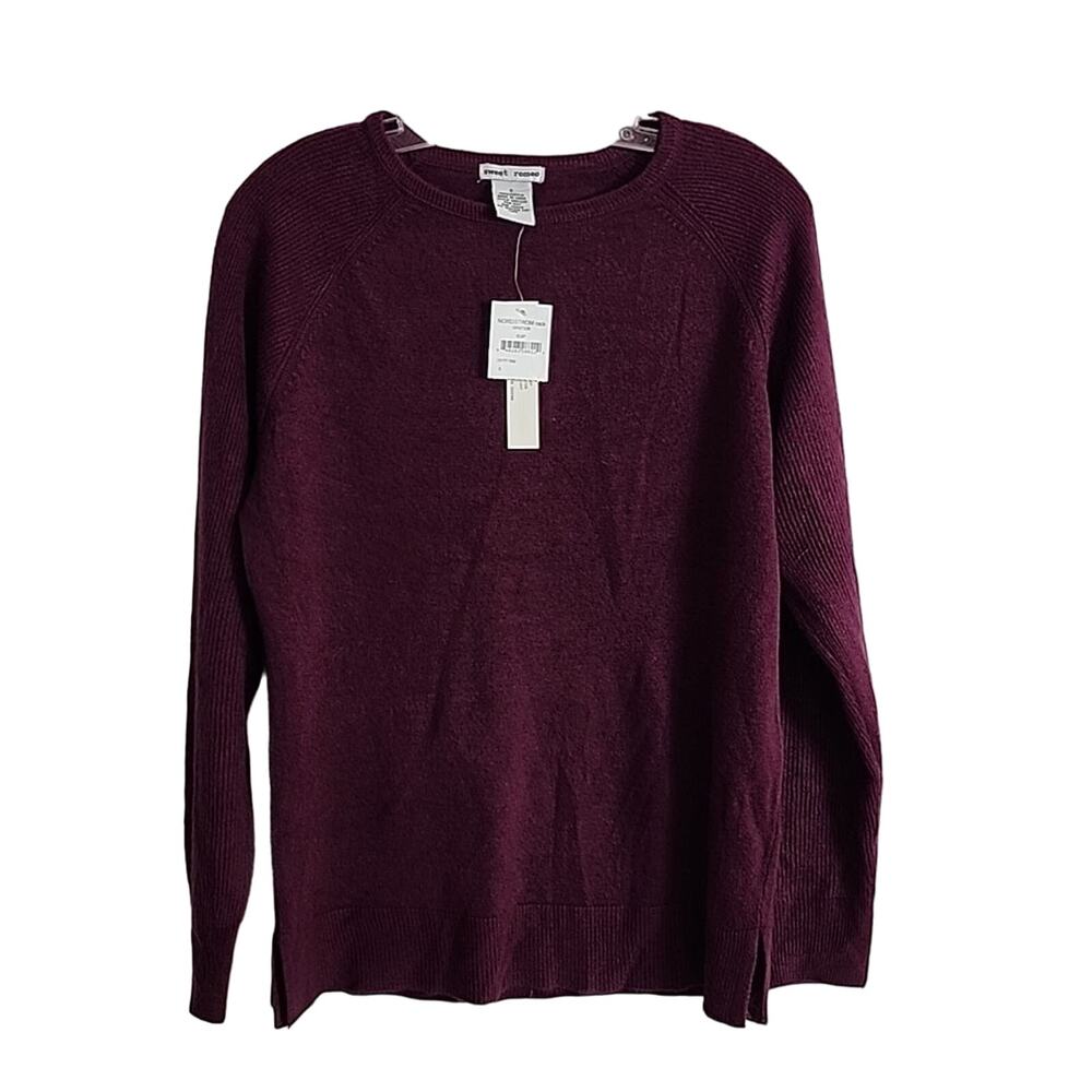 Sweet Romeo Eggplant Crew Neck Sweater, NWT, Small
